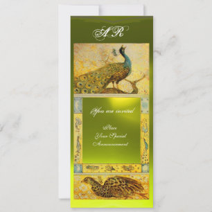 Invitation PIGEONS D'AMOUR DE MARIAGE MONOGRAMME ,marron blan