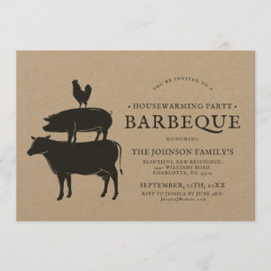 Invitation Pile animale  Barbecue de la Fête du Ménage