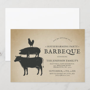 Invitation Pile animale  Barbecue sur le réchauffement climat