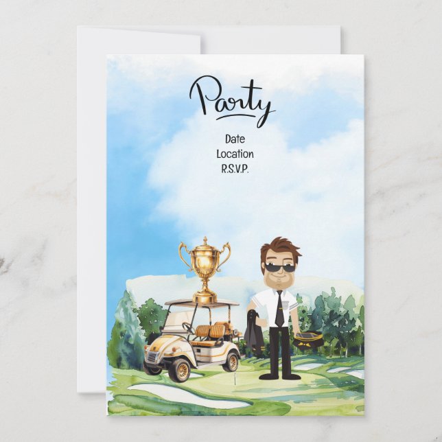 Invitation Pilote de l'industrie de l'aviation Golfeur à la b (Devant)