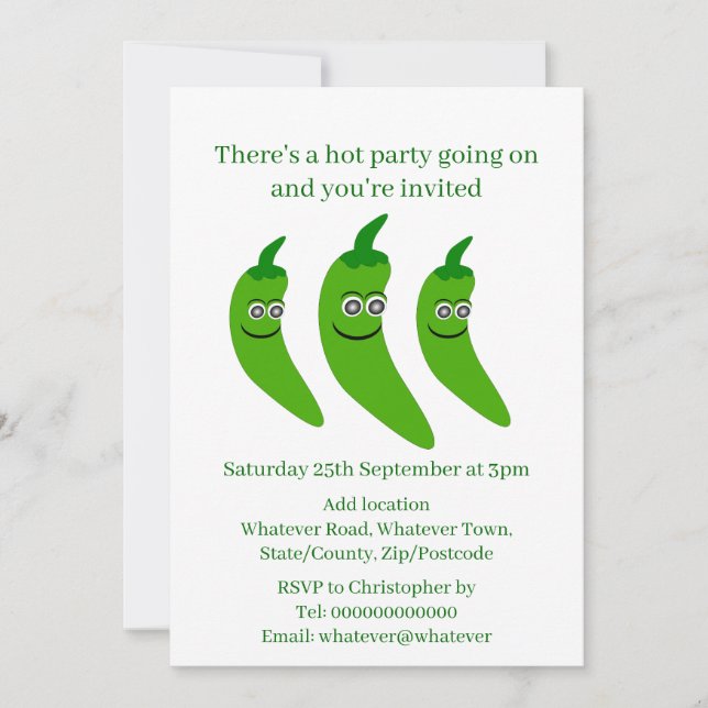 Invitation Piment Vert (Devant)