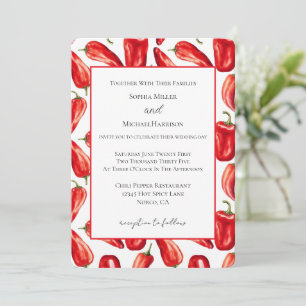 Invitation Piments forts rouges et piquants de mariage