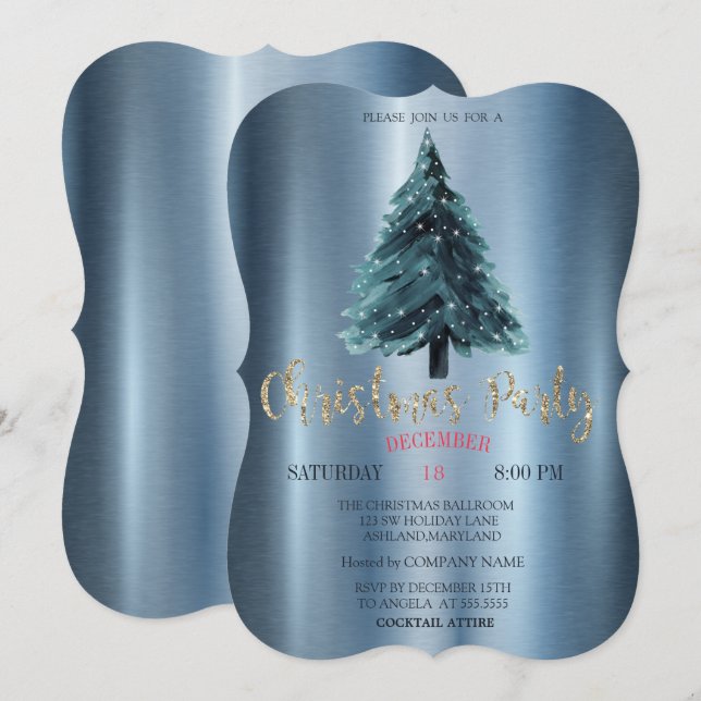Invitation Pin de Noël, Fête de la Compagnie Métallurgique Bl (Devant / Derrière)