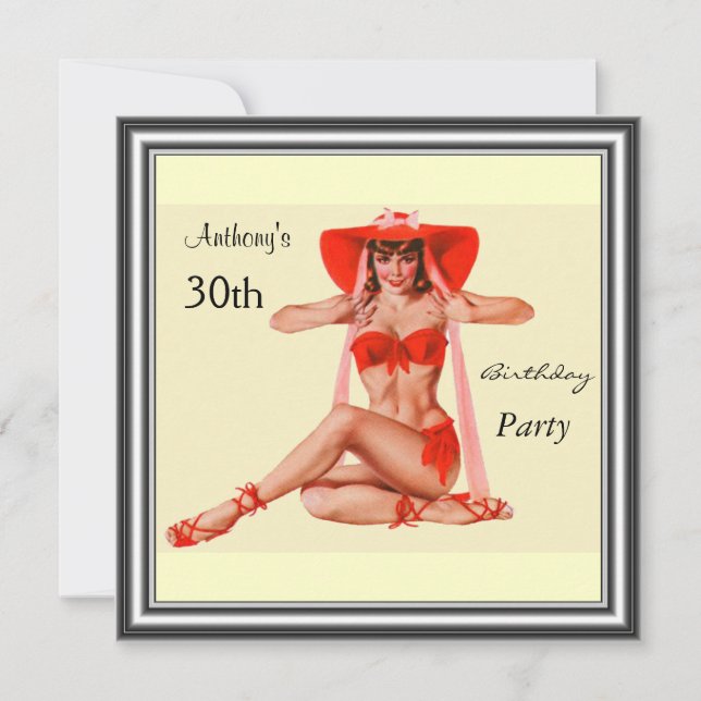 Invitation Pin-up Fête d'anniversaire de la fille  (Devant)