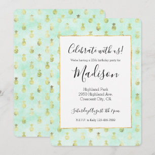 Invitation Pinceau Glam Gold Tropical Pineappati inspirati