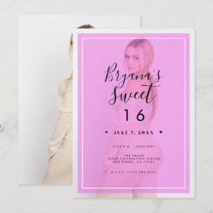 Invitation Pinceau rose Revêtement 2 moderne minimal doux 16