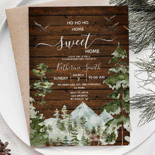 Invitation Pinceau Rustique Bois Pin Maison Chauffage Sweet A