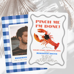 Invitation Pinch Me Crawfish Blue Graduation Party Photo
