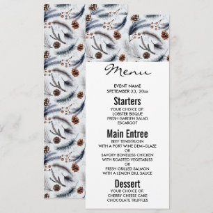 Invitation Pine Cones et aiguilles de pin Motif d'hiver