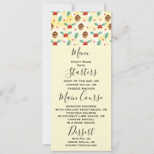 Invitation Pine Cones et Motif de Noël Holly