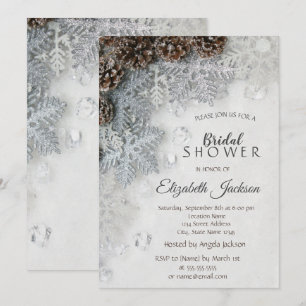 Invitation Pine Cones, Fête des mariées Snowflakes