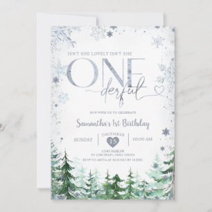Invitation Pine d'hiver n'est-elle pas magnifique 1er anniver