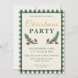 Invitation Pine Needle Lane Christmas Party - Deep Pine Green