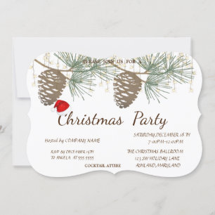 Invitation Pinecones, Santa Hat Christmas