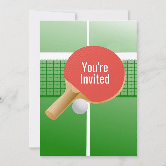 Invitation Ping Pong Table Tennis Design (Devant)