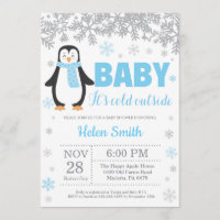 Pingin Winter Blue Boy Baby shower Flocon de neige