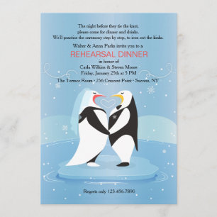 Invitation Pingouins dans l'invitation de l'amour