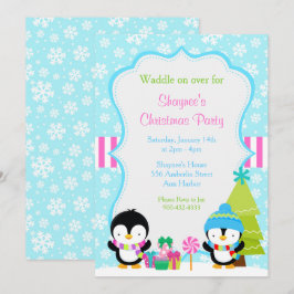 Invitation Pingouins mignons d'hiver