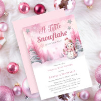 Pink A Little Snowflake Girl Baby shower virtuel