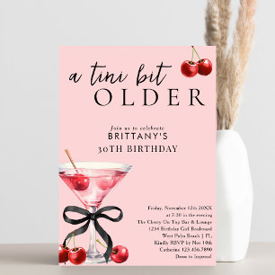 Invitation Pink A Tini Bit Plus vieux Cherry Martini 30e anni