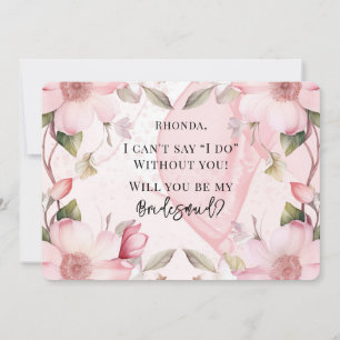 Invitation Pink Alcok Ink Floral Serez-Vous Ma Femme D'Accuei
