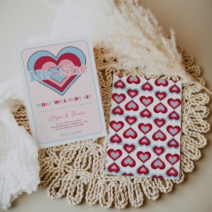 Invitation Pink and Blue Valentine's Day