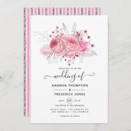 Invitation Pink and Faux Foil & Parties scintillant Mariage f