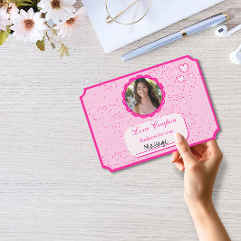 Invitation Pink and White Hearts Love Coupons Saint Valentin