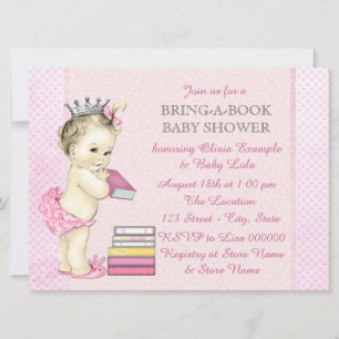 Invitation Pink Apportez un Baby shower de livre