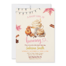 Pink Automne Feuilles Citrouille Baby shower café