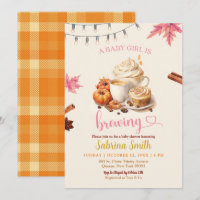 Pink Automne Feuilles Citrouille Baby shower café