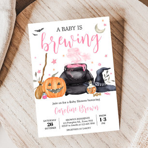 Invitation Pink Baby est en train de brasser de mignons Baby 