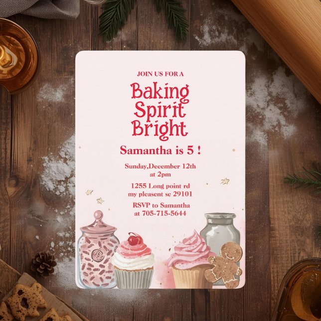 Invitation Pink Baking Spirit Bright `Birthday (Créateur téléchargé)