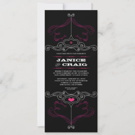 Invitation Pink & Black Rock 'n' Roll Music Mariage à thème