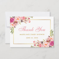 Pink Blush Gold Floral Baby shower Merci P
