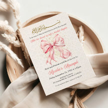 Invitation Pink Bow Aqeeqah