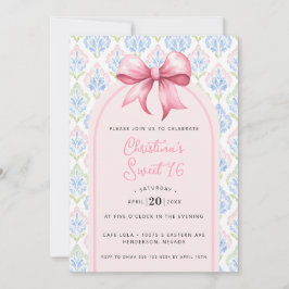 Invitation Pink Bow Coquette Sweet 16