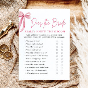Invitation Pink Bow Est L'Épouse Connaît Vraiment Le Jeu Groo