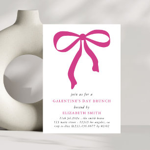 Invitation Pink Bow Galentines Jour Brunch