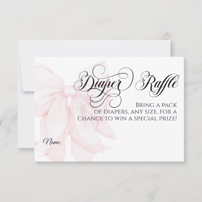 Invitation Pink Bow moderne Élégante fille Baby shower couche (Devant)