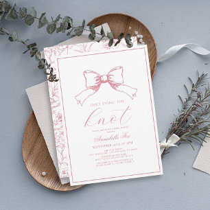 Invitation Pink Bow nouer la Fête des mariées de noeud