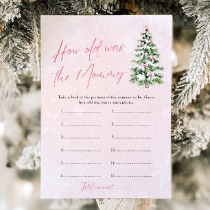 Invitation Pink Bows Christmas Baby Quel Âge A Été Mommy Jeu