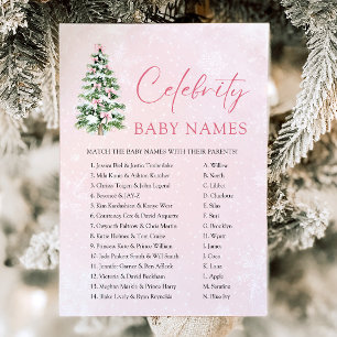 Invitation Pink Bows Christmas Tree Celebrity Baby Name Jeu