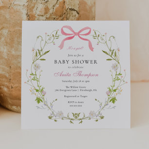 Invitation Pink C'est un Baby shower de boue fleurie fille