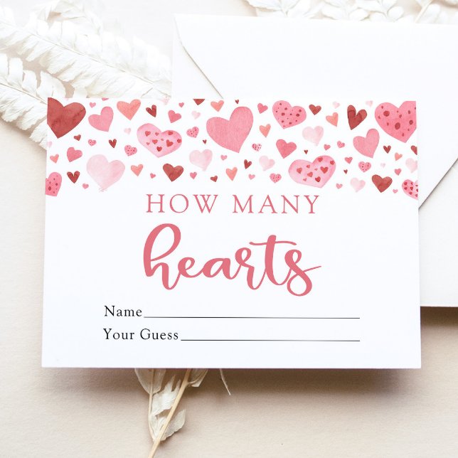 Invitation Pink Chérie Valentine Combien de Coeurs Jeu (Créateur téléchargé)