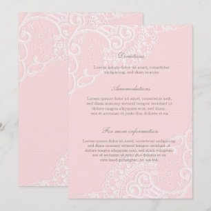 Invitation Pink Chic Vintage Élégant Mariage dentelle
