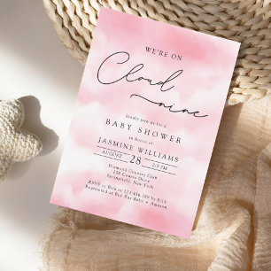 Invitation PinK Cloud Neuf Baby shower