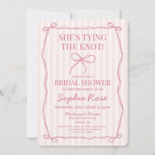 Invitation Pink Coquette Bow nouer la Fête des mariées de noe