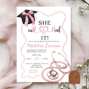 Invitation Pink Coquette Nurse Graduation