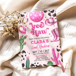 Invitation Pink Cowgirl N'IMPORTE QUEL ÂGE Rodéo Anniversaire